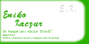 eniko kaczur business card